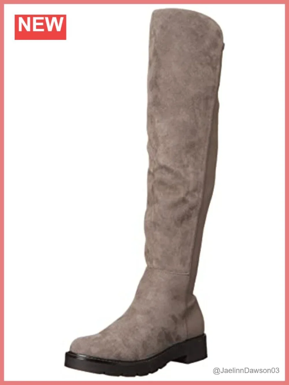 Nine West Tread2 Over-the-Knee Suede Boot Round Toe Block Heel Zip